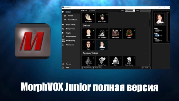 Обзор программы MorphVOX Junior на русском языке