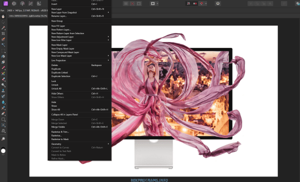 Affinity Designer работа в Vector Persona режим векторного редактора