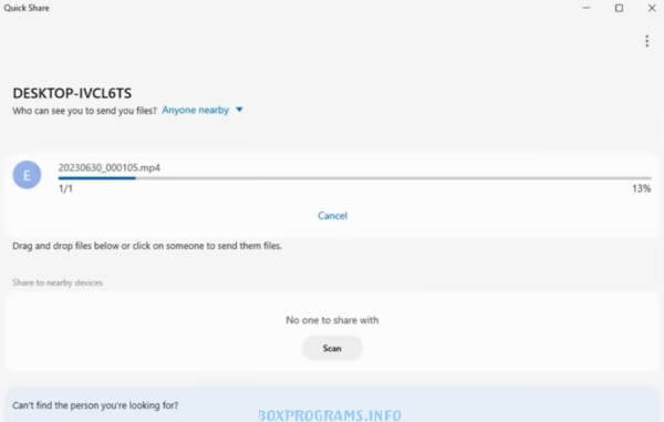 Quick Share выбор файлов для передачи на смартфоне