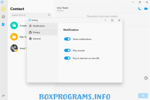 Групповой чат в IMO — пример интерфейса
