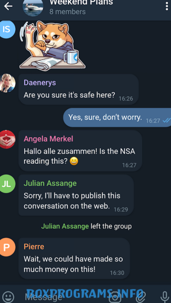 главный экран Telegram X на iOS