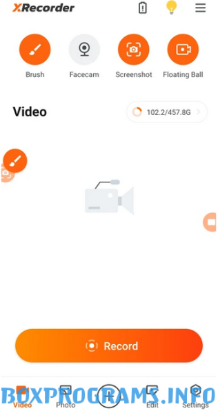 окно настроек записи XRecorder