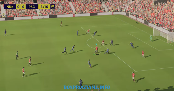Пример дриблинга и контроля мяча Sharp Touch в матче eFootball 2026 на ПК