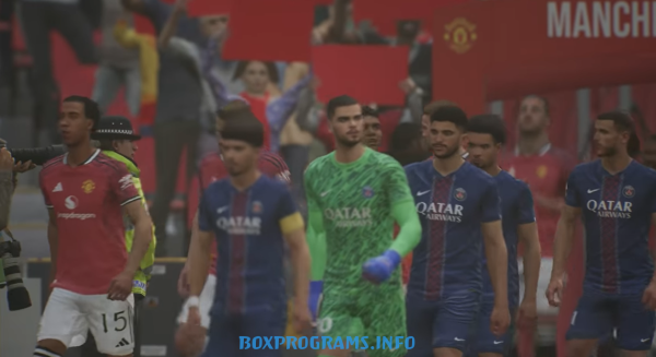 Празднование гола футболистами в симуляторе eFootball 2026 на движке Unreal Engine